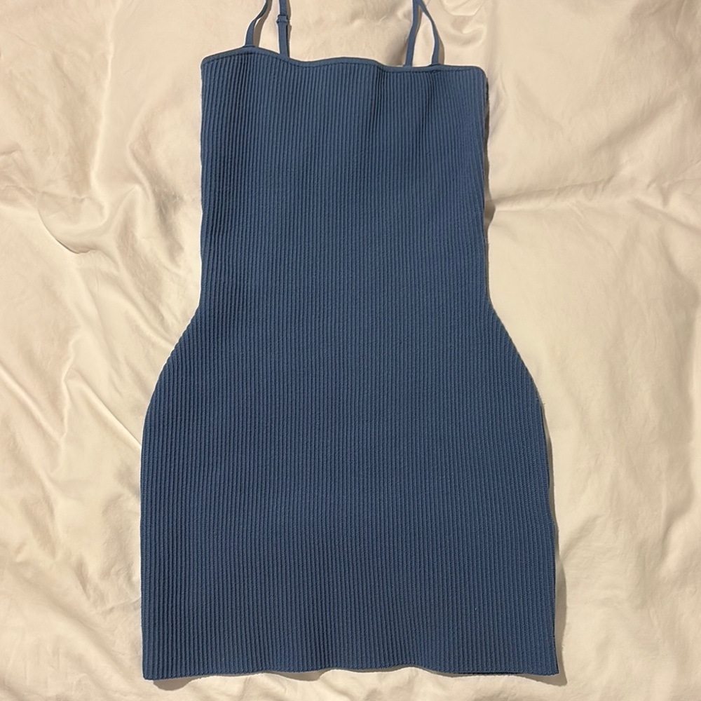 Aritzia Blue Sculpt Knit Mini Dress